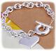 Valentines 925 Sterling Silver Womens Elegant Heart Link Bracelet W Giftpk D483a