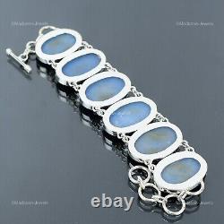 Valentines Deal Angelite Stone Chain Trendy Bracelet Jewelry 925 Sterling Silver