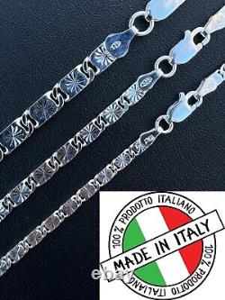 Valentino Star Chain Or Bracelet Solid Real 925 Sterling Silver ITALY 3-5mm