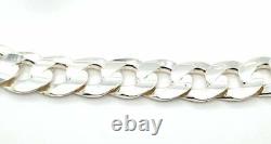 Very Nice Substantial Sterling Silver Pave Curb Style Bracelet