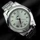 Video! Classic Solid 925 Sterling Silver Men's Jewelry Wrist Watch With Bracelet