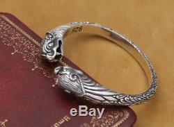 Viking Fenrir Pengan pure Solid 925 Sterling Silver Handmade Warriors Bracelet