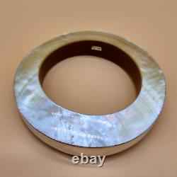 Viktoria Hayman, Mother of Pearl/Abalone, 925 Sterling Silver, Bangle Bracelet