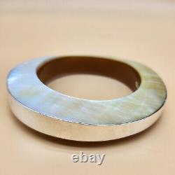 Viktoria Hayman, Mother of Pearl/Abalone, 925 Sterling Silver, Bangle Bracelet