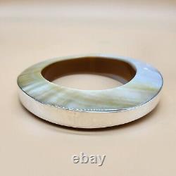 Viktoria Hayman, Mother of Pearl/Abalone, 925 Sterling Silver, Bangle Bracelet