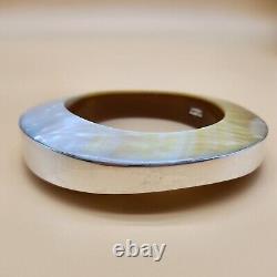 Viktoria Hayman, Mother of Pearl/Abalone, 925 Sterling Silver, Bangle Bracelet