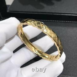 Vintage 14K Yellow Gold Finish Design Fine 7 Women's Charm Bangle Bracelet In