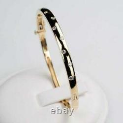 Vintage 2.35 CT Round Cut Diamond Women's Bangle Bracelet 14K Yellow Gold Over