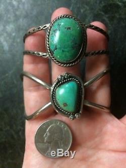 Vintage 925 Sterling Silver Turquoise Cuff Bracelet Lot of 4 Native Am & Taxco