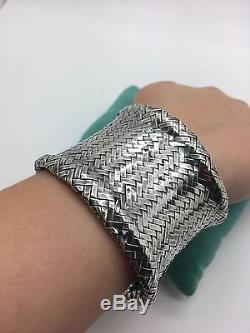 Vintage Angela Cummings Sterling silver woven cuff bracelet