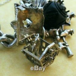 Vintage Antique Sterling Silver Charm Bracelet Halloween Nuvo Chim James Avery