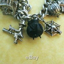 Vintage Antique Sterling Silver Charm Bracelet Halloween Nuvo Chim James Avery