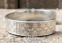 Vintage Authentic Gucci Stamped Sterling Silver Italy Cuff Bracelet