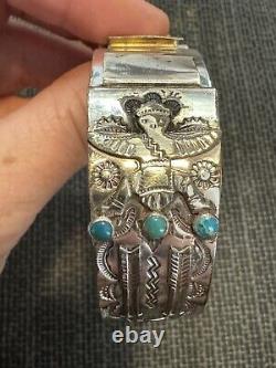 Vintage Bell Trading Post Sterling Silver & Turquoise, Watch Band/Cuff