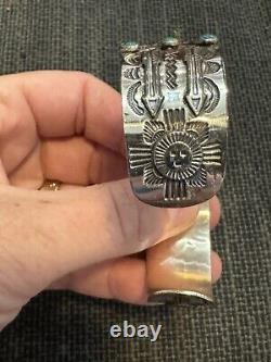Vintage Bell Trading Post Sterling Silver & Turquoise, Watch Band/Cuff