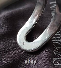 Vintage Emporio Armani Double Cuff Bracelet 925 Sterling Silver, for Small Wrist