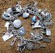 Vintage Heavy Sterling Silver Charm Bracelet With 30 Charms 2 Ounces Of Silver