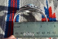 Vintage Navajo Bracelet Sterling Silver Large Turquoise Robert Shakey OOAK