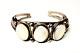 Vintage Navajo Sterling Silver Mother Of Pearl Cuff Bracelet Signed Ron G