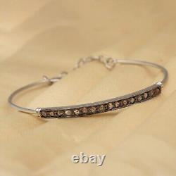 Vintage Rose-Cut Diamond Bar Bracelet in 925 Sterling Silver
