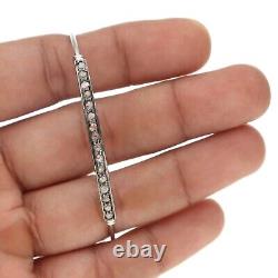 Vintage Rose-Cut Diamond Bar Bracelet in 925 Sterling Silver