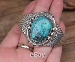 Vintage Sterling Silver Bangle Navajo Cuff Bracelet Turquoise C. Draper Jewellery