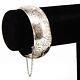 Vintage Sterling Silver Floral Hinged Bangle Bracelet Elegant Etched Design