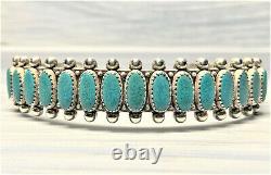 Vintage Sterling Turquoise Fred Harvey Era Cuff Bracelet
