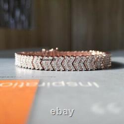 Vintage Style 10K Rose Gold Finish Bangle Men's Women's 7'' Fine Bracelet Gift