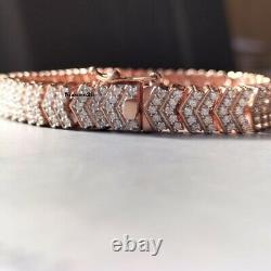 Vintage Style 10K Rose Gold Finish Bangle Men's Women's 7'' Fine Bracelet Gift