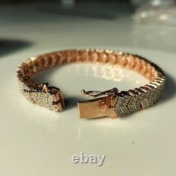 Vintage Style 10K Rose Gold Finish Bangle Men's Women's 7'' Fine Bracelet Gift