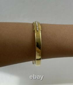 Vintage Style 18k Yellow Gold Finish 7.5 LOVE Bangle Bracelet Chain Link RARE