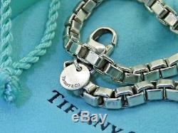 Vintage sterling silver TIFFANY & CO. VENETIAN BOX LINK with TAG bracelet 7.5