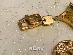 Vtg Estate Louis Vuitton Gold Sterling Silver Chain Monogram Blossom Bracelet