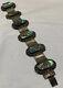 Vtg Mexican Sterling Silver Abalone Shell 1 1/4w Link Bracelet South Western 7