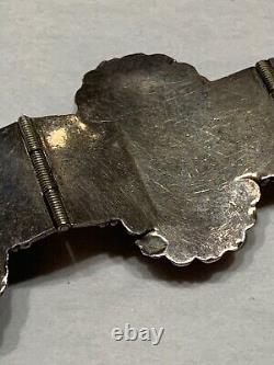 Vtg Mexican Sterling Silver Abalone Shell 1 1/4w Link Bracelet South Western 7