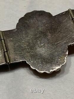 Vtg Mexican Sterling Silver Abalone Shell 1 1/4w Link Bracelet South Western 7