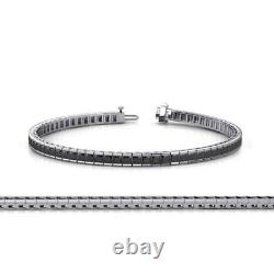 Wedding Gift 925 Silver 8Ct Princess Cut Black Spinel Eternity Tennis-Bracelet