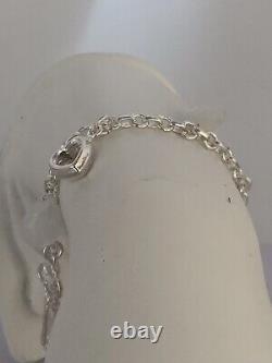 White Quartz Sterling Silver charm Bracelet. JBB. 034
