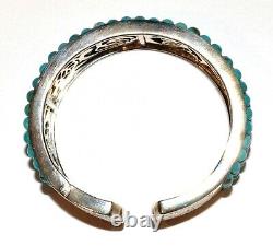 Whitney Kelly WK Solid 925 Sterling Silver+ Turquoise Beads Bracelet Cuff! (I67)