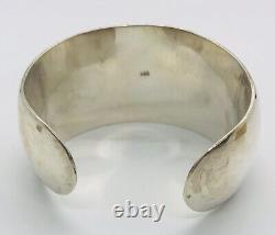 Wide Sterling Silver Modernist Cuff Bracelet 40gms 1 1/2 Wide Vintage Jewelry