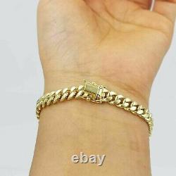 Withoute Stone 7.5inch Men Miami Cuban Link Bracelet 14k Yellow Gold Plated