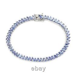 Women 925 Silver Bracelet Tanzanite Size 8 Ct 12.9