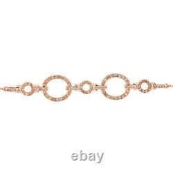 Women 925 Silver White Natural Champagne Diamond Bracelet Size 7.5 Ct 1.5