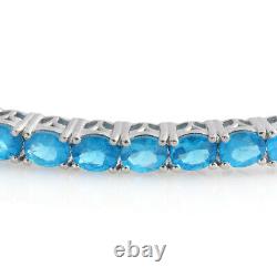 Women 925 Sterling Silver Cuff Bangle Bracelet Neon Apatite Gifts Size 8 Ct 4.1