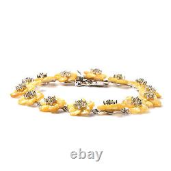 Women Jewelry Gift 925 Sterling Silver Bracelet Citrine Flower Ct 1.5