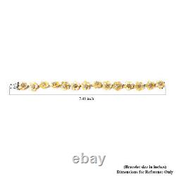 Women Jewelry Gift 925 Sterling Silver Bracelet Citrine Flower Ct 1.5