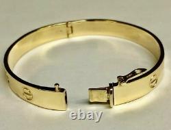 Women's Design Bangle Bracelet 14k Solid Yellow Gold Beautiful Hand Jewelry