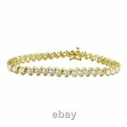 Women's Tennis Bracelet 5.00 Ct Round Cut Diamond 14K Yellow Gold Finish