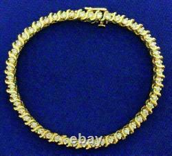 Women's Tennis Bracelet 7.25 9.00 Ct Round Cut Diamond 14K Yellow Gold Finish